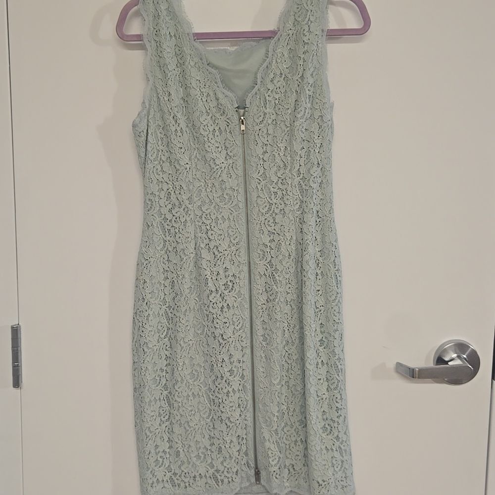 ADRIANA Papell Scalloped Lace Sheath Dress - Picture 2 of 7